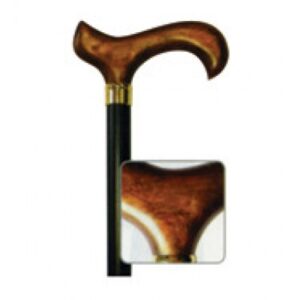 Μπαστούνι Μαύρο Με Derby Ακρυλική Λαβή Καφέ